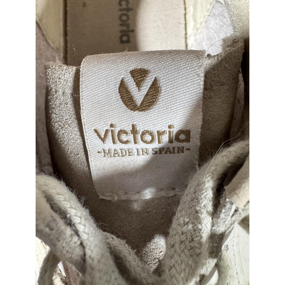Victoria Shoes Womens Size 6.5 White Leather Suede Low Top Casual Sneakers Spain - Picture 8 of 12